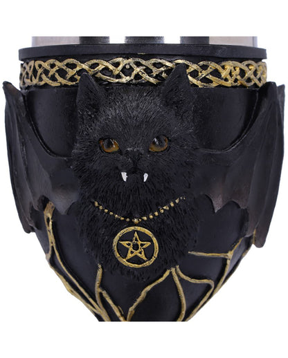 Gothic Trinkkelch mit Vampirkatze 17cm