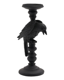 Gothic Kerzenhalter mit schwarzer Krähe 29cm