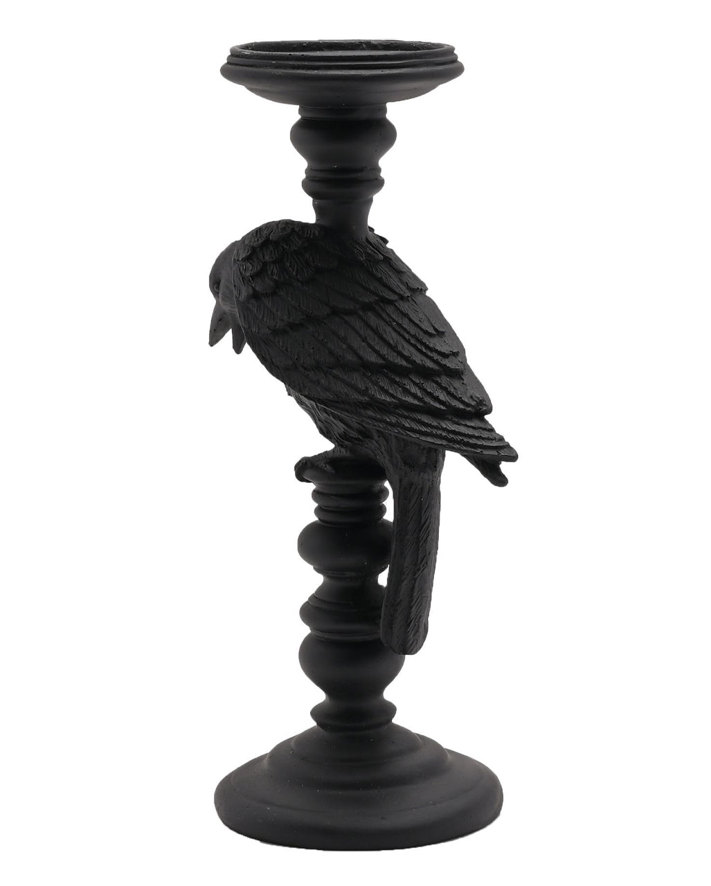 Gothic Kerzenhalter mit schwarzer Krähe 29cm