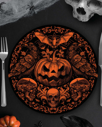 Gothic Pumpkin Paper Plate 6 Pcs.