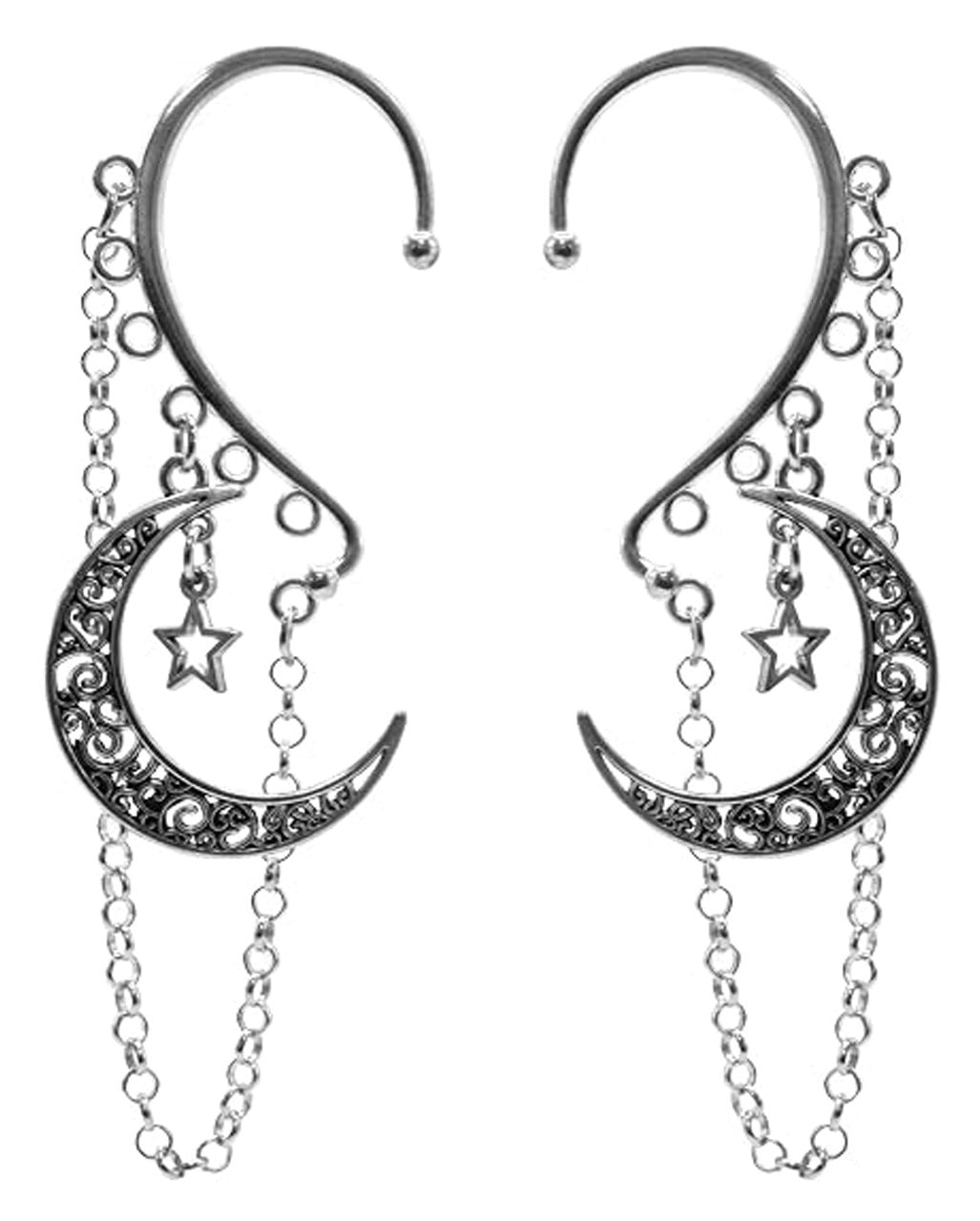 Gothic Ohrringe Mond & Sterne