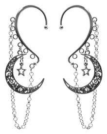 Boucles d'oreilles gothiques « Lune et étoiles »