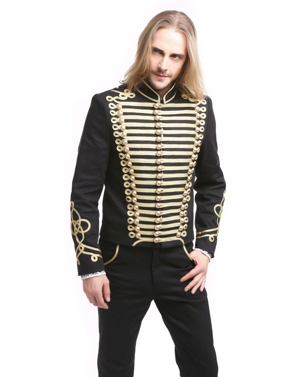 Gothic Parade Jacke Schwarz Gold
