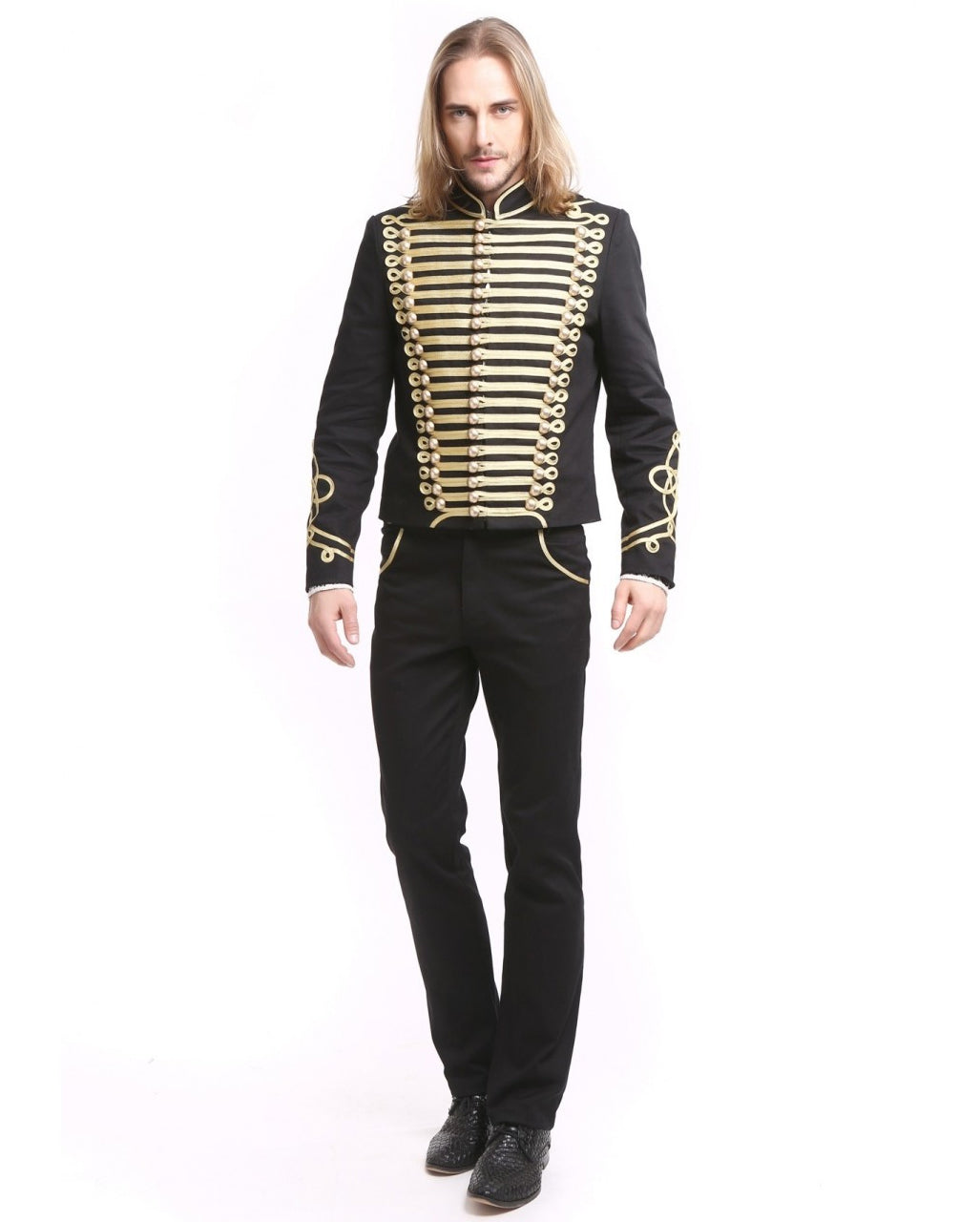 Gothic Parade Jacke Schwarz Gold