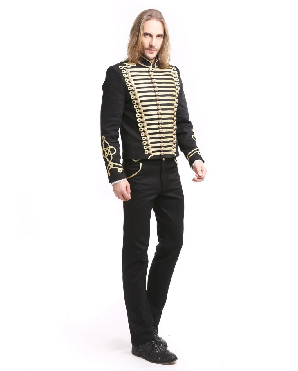 Gothic Parade Jacke Schwarz Gold