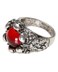 Gothic Ring mit Stein und Totenschädel