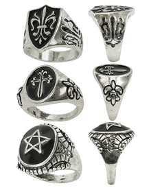 Juego De 3 Anillos Góticos De Bisutería