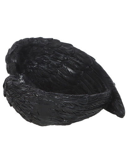 Gothic Schmuckteller mit Rabenfedern 11cm Ø