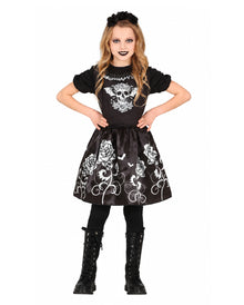 Gothic Skelett Braut Kinderkostüm