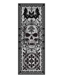 Gothic Skull & Fledermaus Fenster Dekostoff 102x213cm