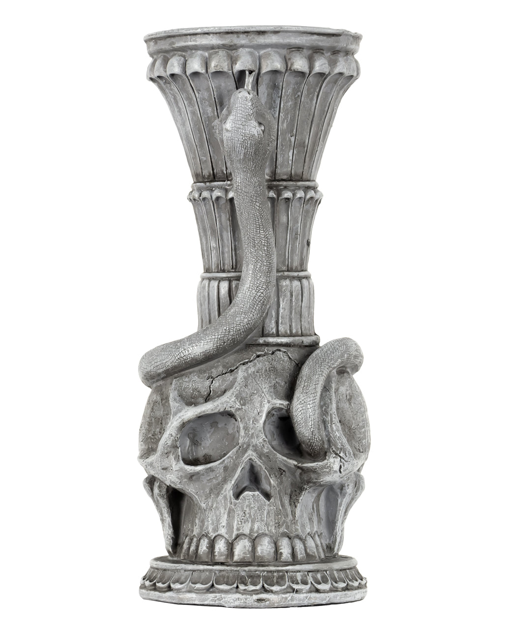 Gothic Totenkopf & Schlange Kerzenhalter 25cm