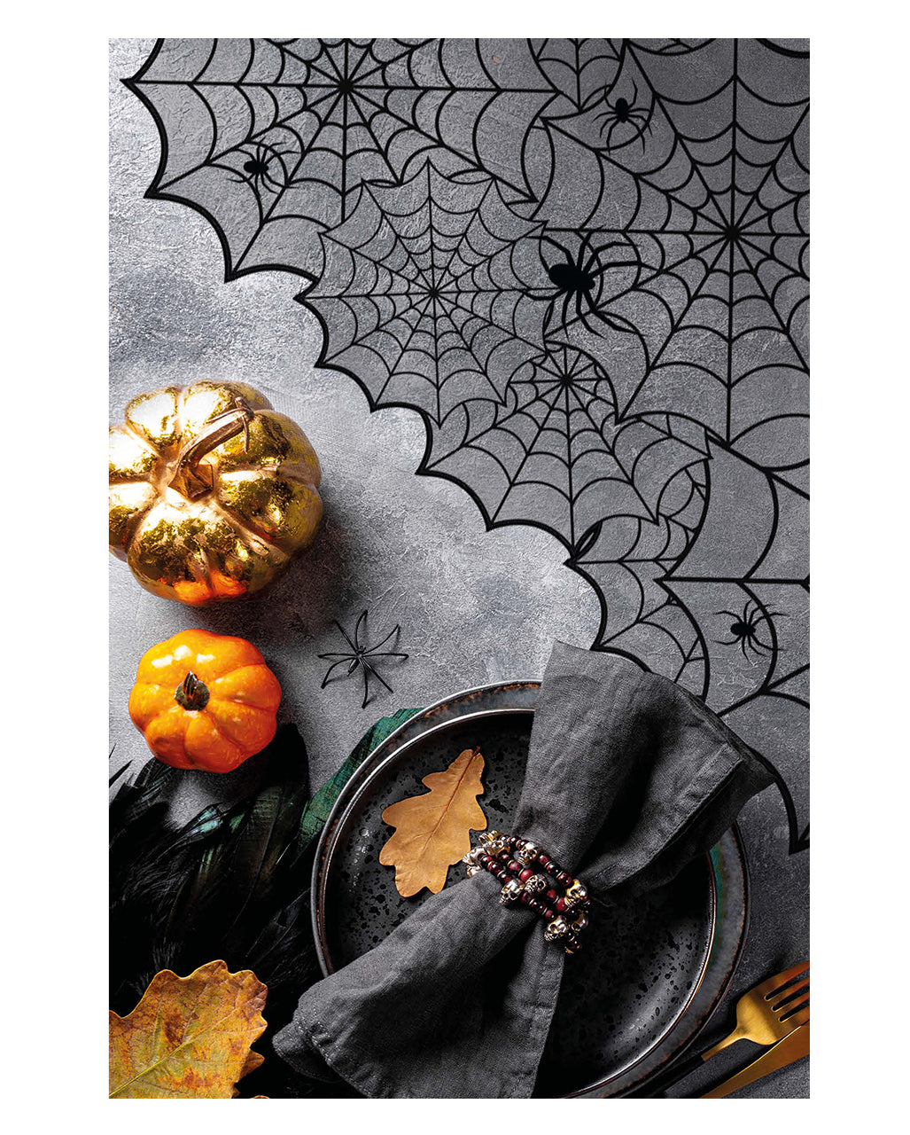 Gothic Spinnweben Spitzen Tischläufer 45x183cm
