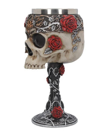 Gothic Totenschädelkelch mit Rosen