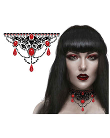 Gothic Vampir Glitzersteinchen Halsschmuck Selbstklebend