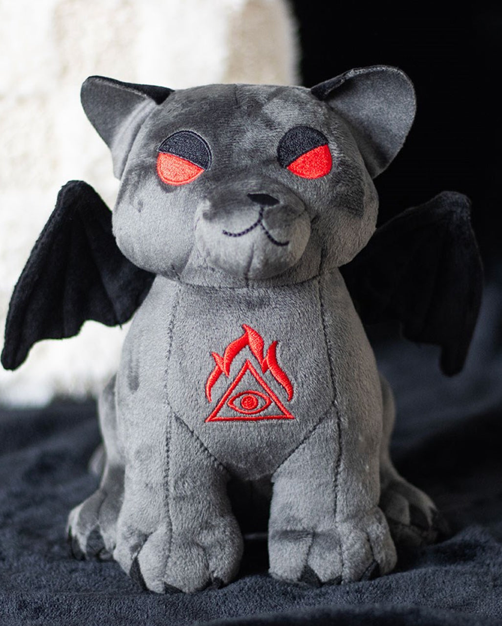 Putzige Gothic Vampirkatze aus Plüsch 20cm