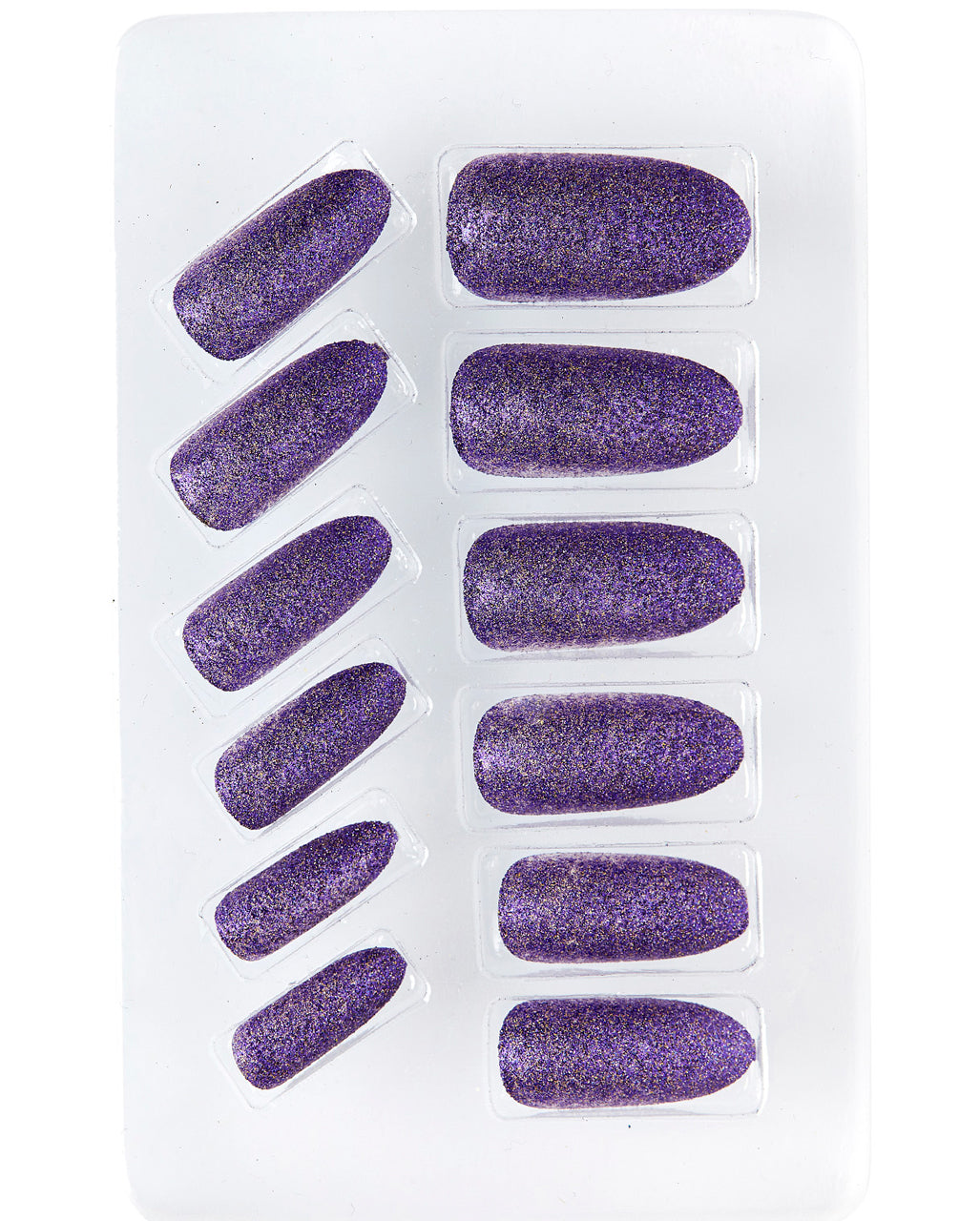 Gothic Violette Glitzer Fingernägel 12 St.