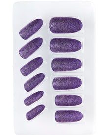 Gothic Violette Glitzer Fingernägel 12 St.