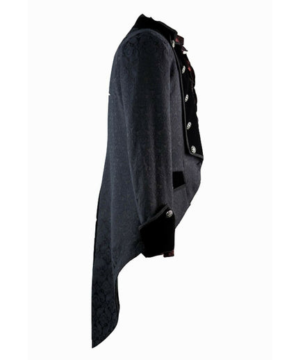 Gothic Herren Brokat Gehrock schwarz
