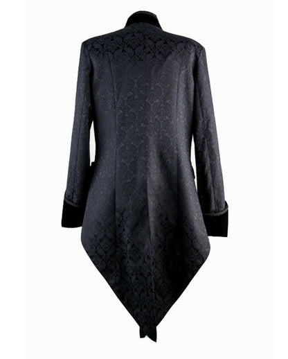 Gothic Herren Brokat Gehrock schwarz