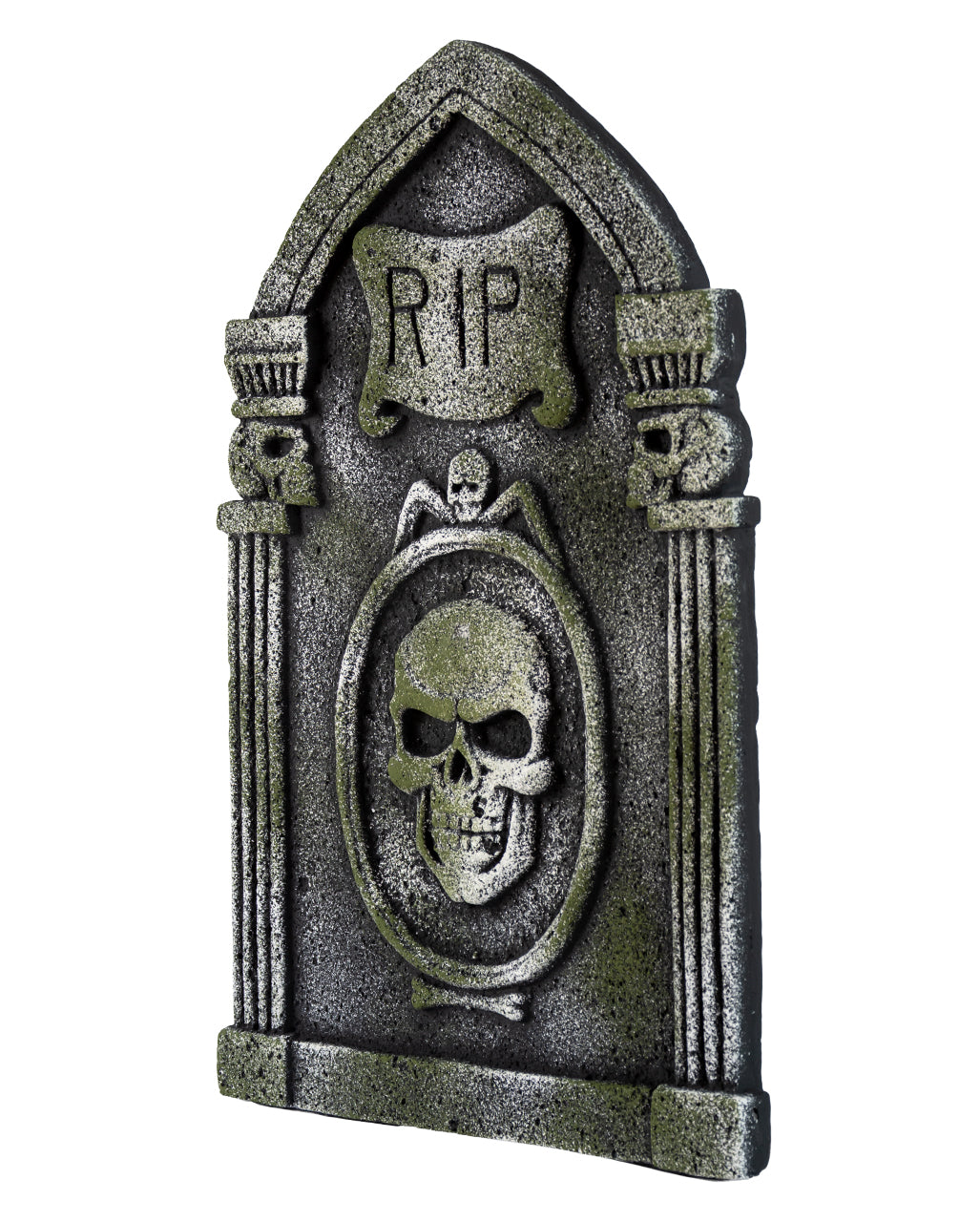 R.I.P. Grabstein mit Totenköpfe & Säulen 53cm