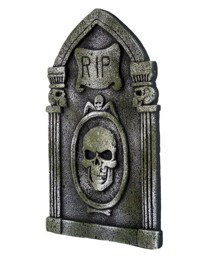 R.I.P. Grabstein mit Totenköpfe & Säulen 53cm