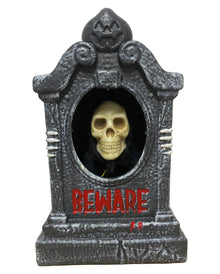 Lápida Con Calavera Móvil, Efectos De Sonido Y Luz, 39 Cm