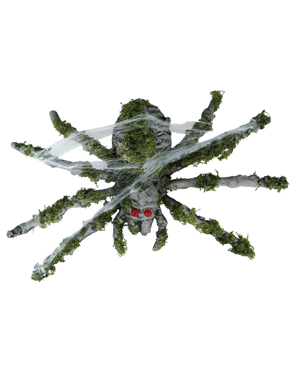 Araignée Grise En Pourriture Avec De La Mousse, 22 Cm