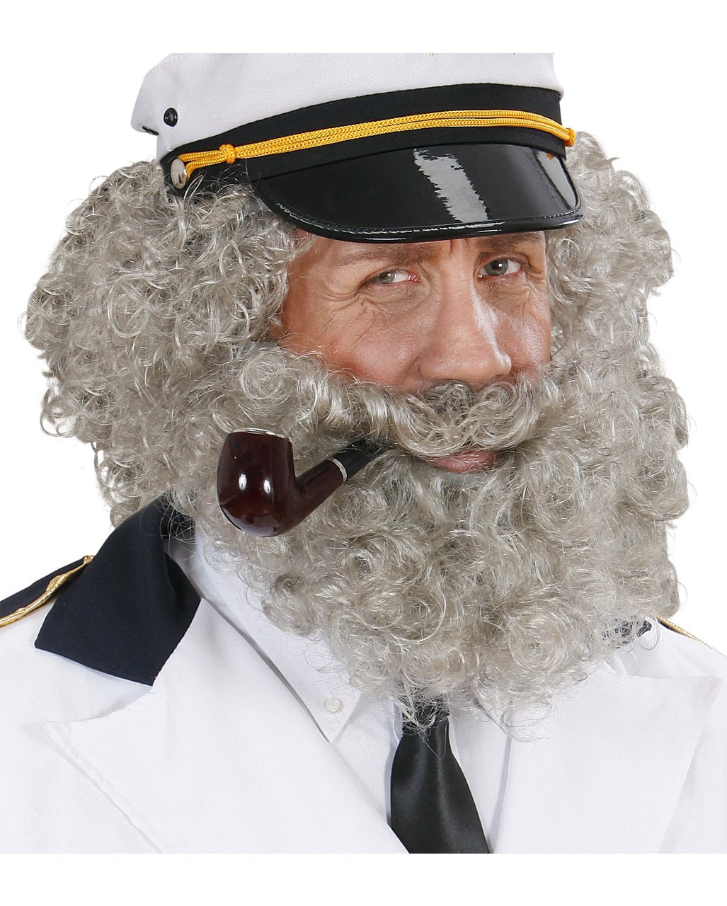Wig with beard gray