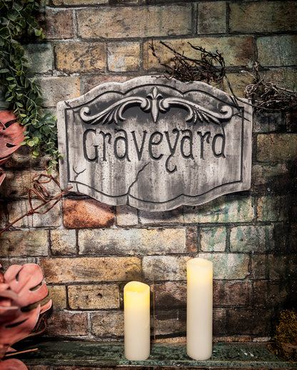 "Graveyard" Schrifttafel 29 x 27cm