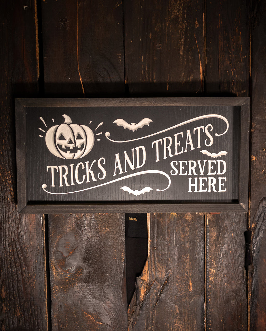 Tableau Mural D'Halloween "Tricks And Treats Served Here" 41cm