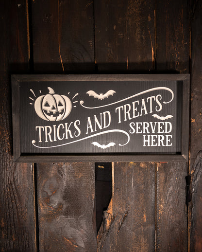 Tableau Mural D'Halloween "Tricks And Treats Served Here" 41cm