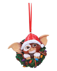Gremlins Gizmo mit Kranz als Christbaumkugel 10cm