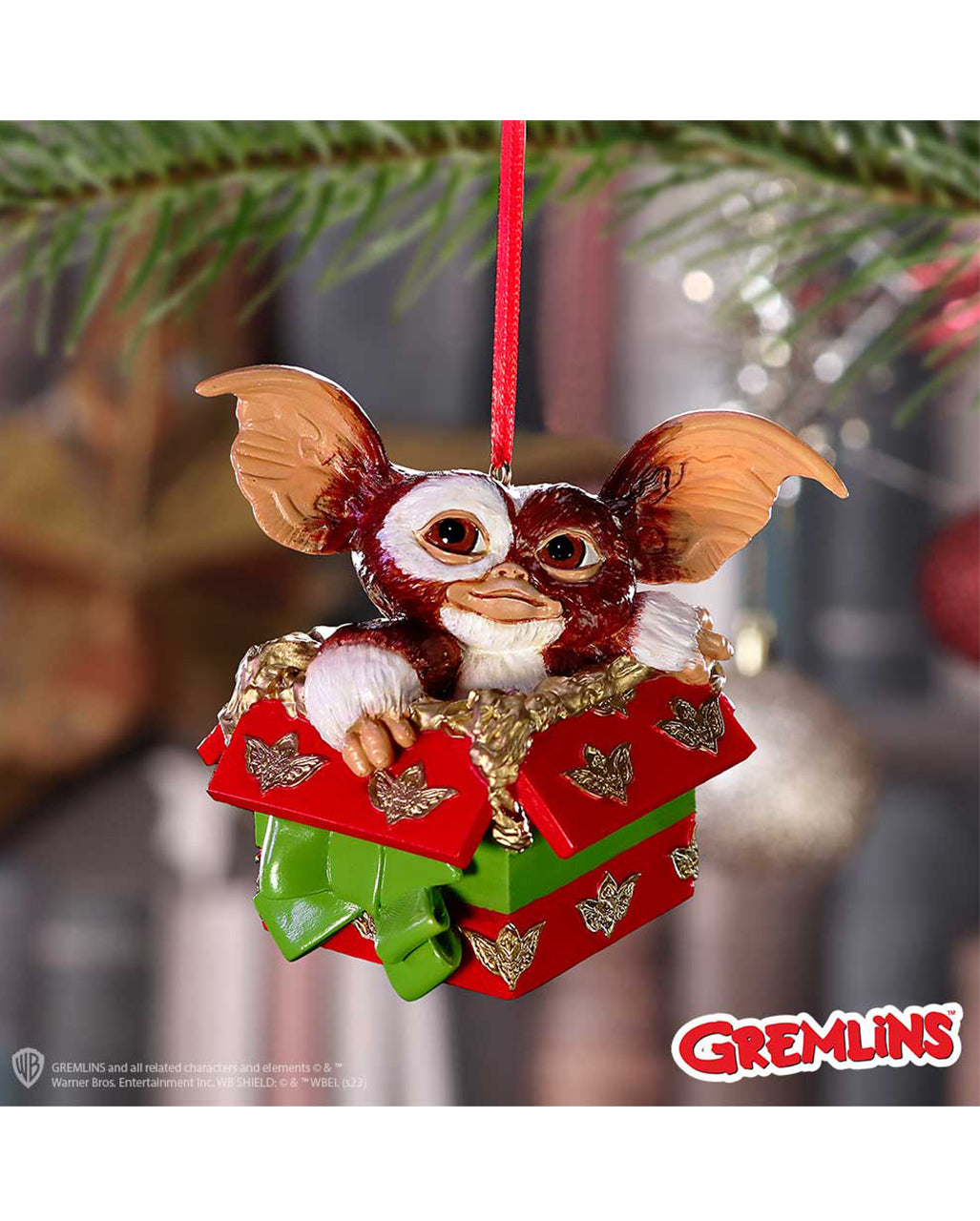 Gremlins Gizmo im Geschenkpaket als Christbaumkugel 10cm