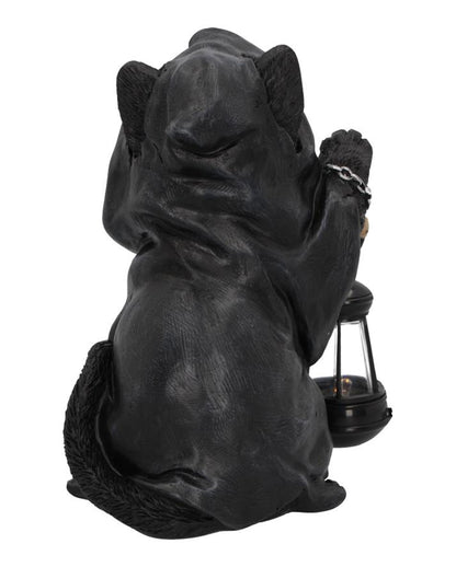 Sensenmann Katzenfigur mit Laterne 18,5cm