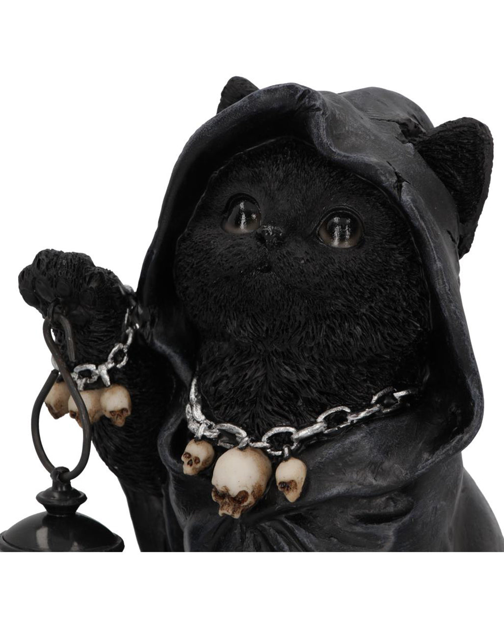 Sensenmann Katzenfigur mit Laterne 18,5cm