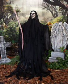 Grim Reaper Standfigur mit Sense, Licht & Sound