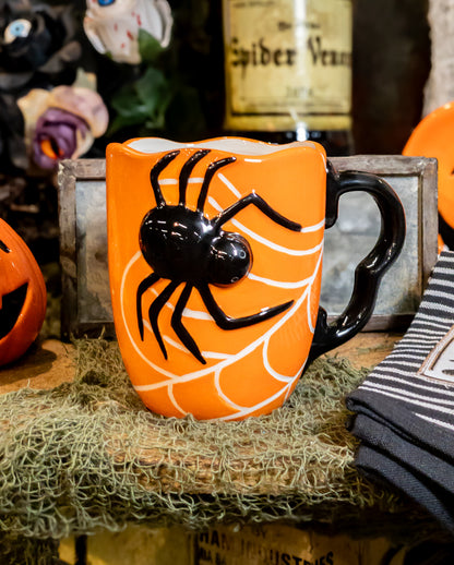 Large Halloween Mug With Spider & Spider Web 500ml