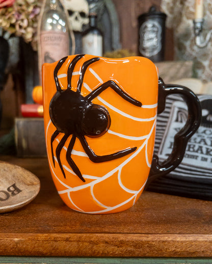 Large Halloween Mug With Spider & Spider Web 500ml