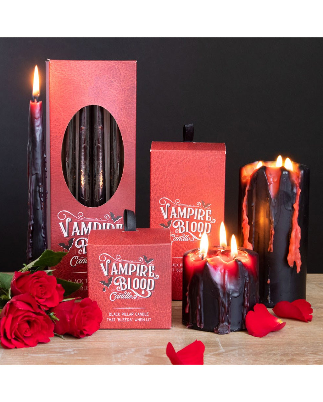 Große Vampirblut Stumpenkerze 15cm