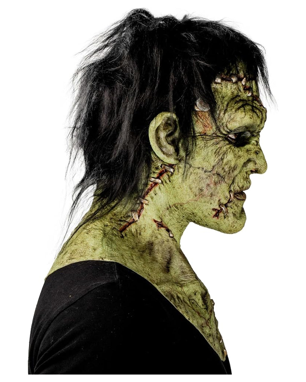 Masque vert de Frankenstein avec des cheveux
