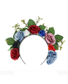 Haarreif mit Blumen & Blättern