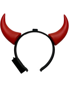 Haarreif mit rot leuchtenden Teufelshörnern