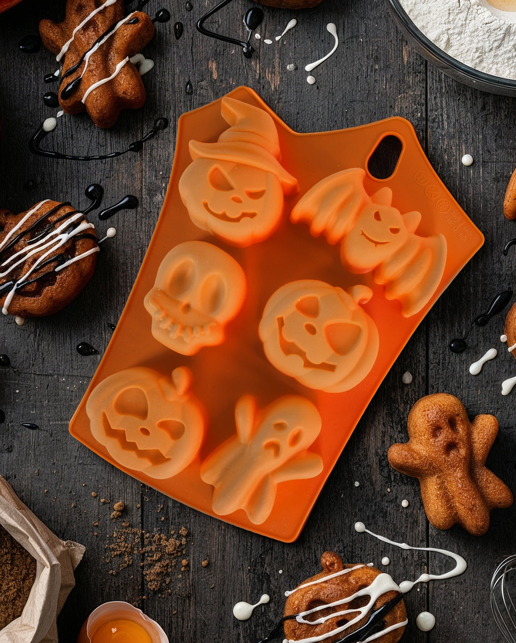 Halloween Eis & Backform mit 6 Motiven