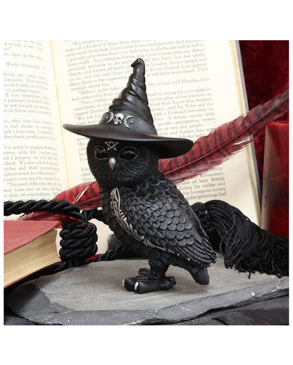 Walpurgisnacht Eule mit Hexenhut 13,5cm