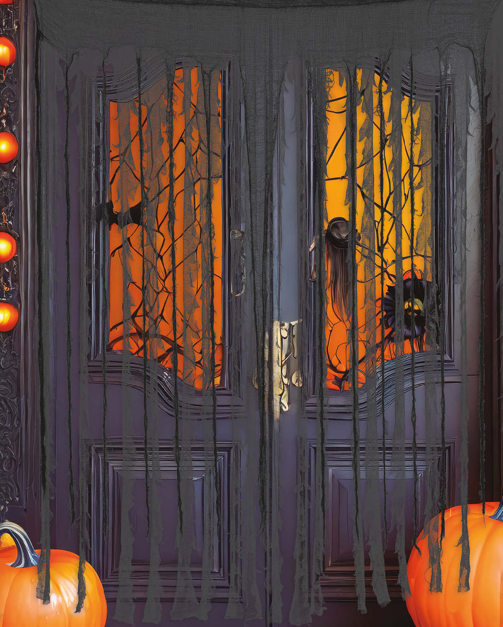 Halloween Rag Curtain Black/Grey 150 X 190 Cm