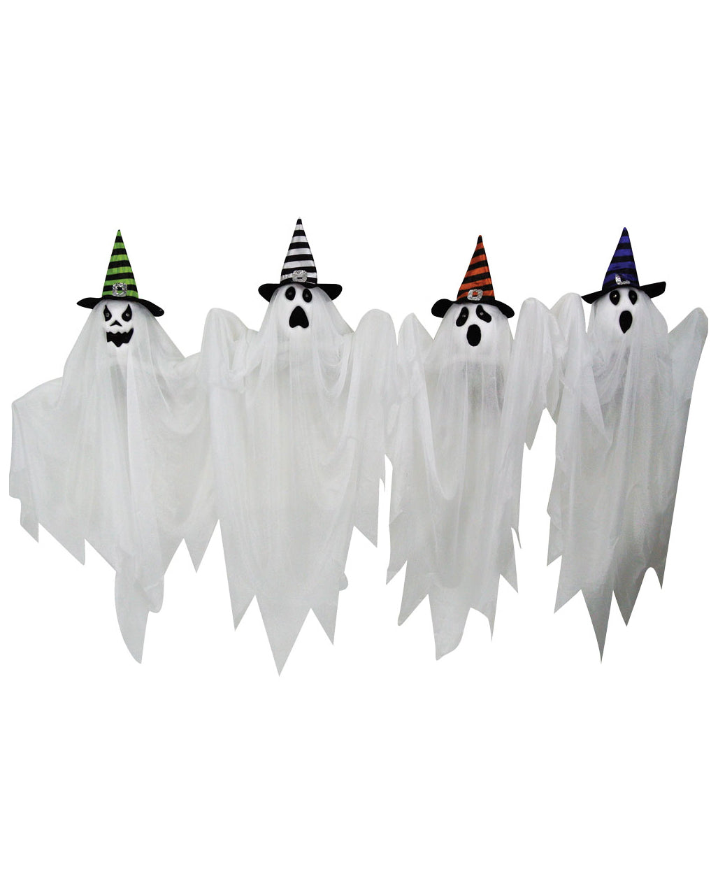 Spooky Halloween Ghost With Witch Hat 70cm