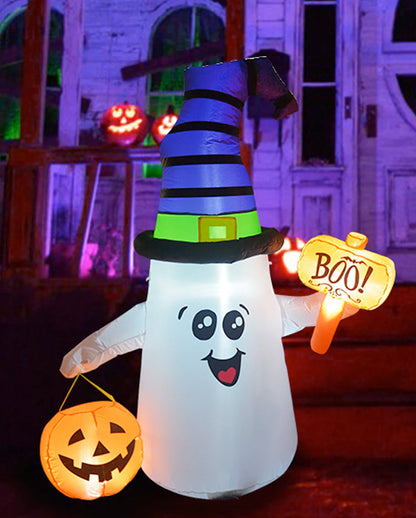 Aufblasbarer leuchtender Halloween Geist mit Kürbis 150 cm