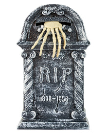 Halloween Grabstein mit Herausspringender Skeletthand 43cm