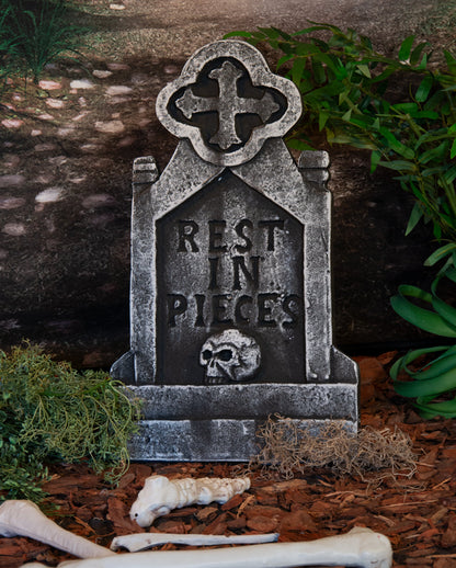 Halloween Grabstein mit Totenschädel & Keltenkreuz 53cm