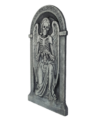 Halloween Grabstein mit Kniehendem Skelett Engel 91cm